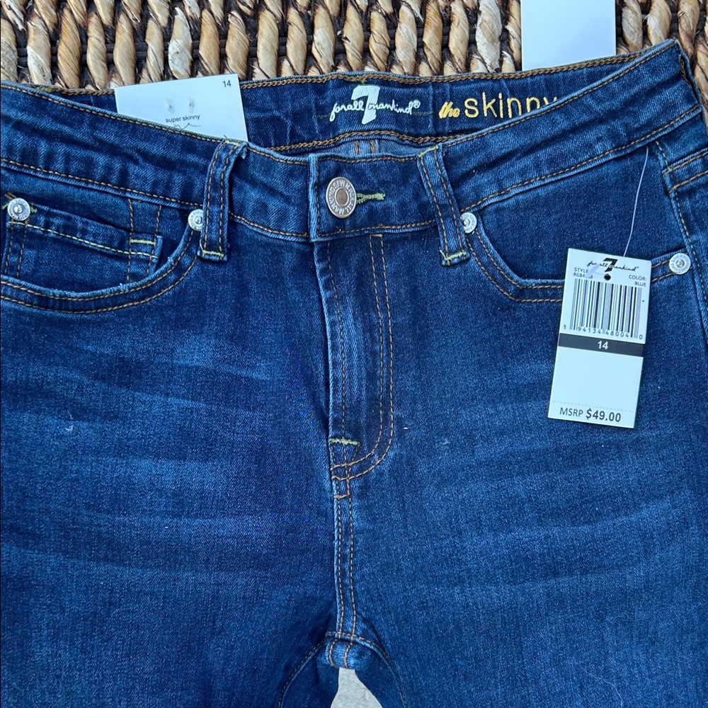7 For All Mankind Dark Blue Skinny Jeans